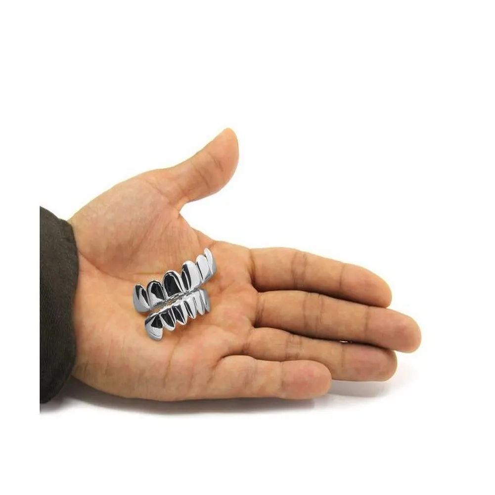 Hip-hop Gold Teeth Set TeethGrilz Genuine Gold Plated Teeth Set Jewelry from Europe and America High Quality Copper