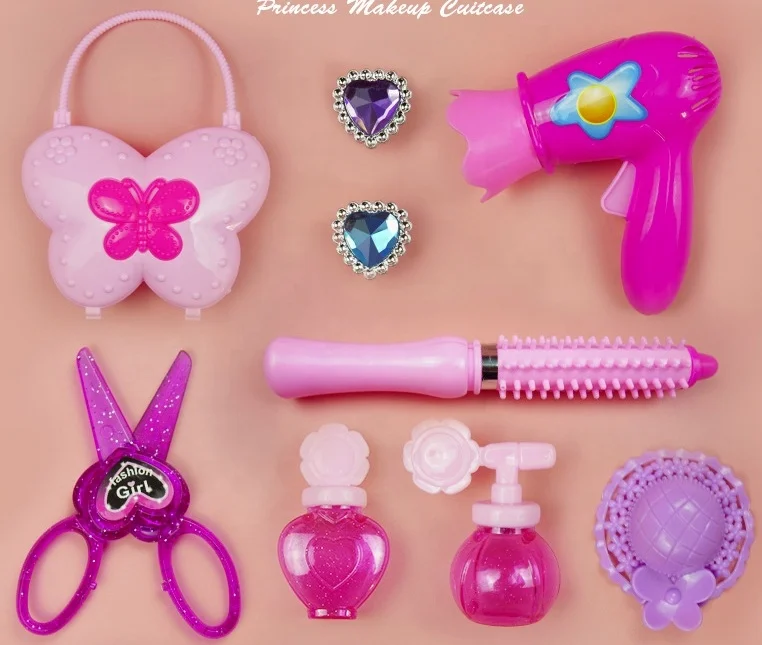 Plastic Makeup Set Beauty and Fashion Toys Cute Real Princess Lipstick Makeup toys for children