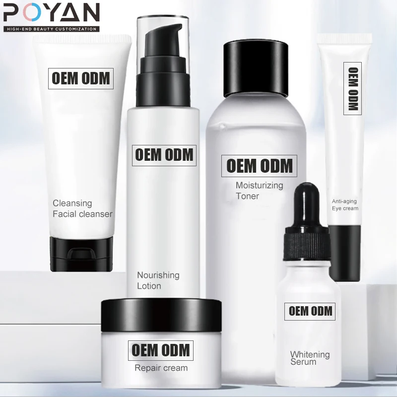 Private Label Hyaluronic Moisturizing Skin Care Set Travel Unisex Bottle Package Face Natural Products Custom Logo