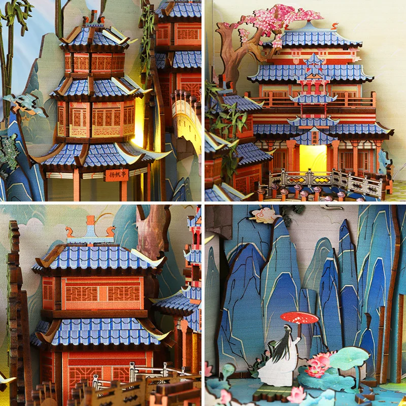 Изготовленный на заказ «diy» Книга nook Penglai Сказочная страна Страна Чудес 3D деревянная собранная модель украшения креативный подарок book кукольный домик