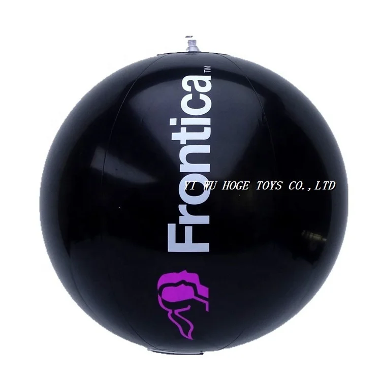 Customized printing logo small big size inflatable eco PVC black beach ball for kids