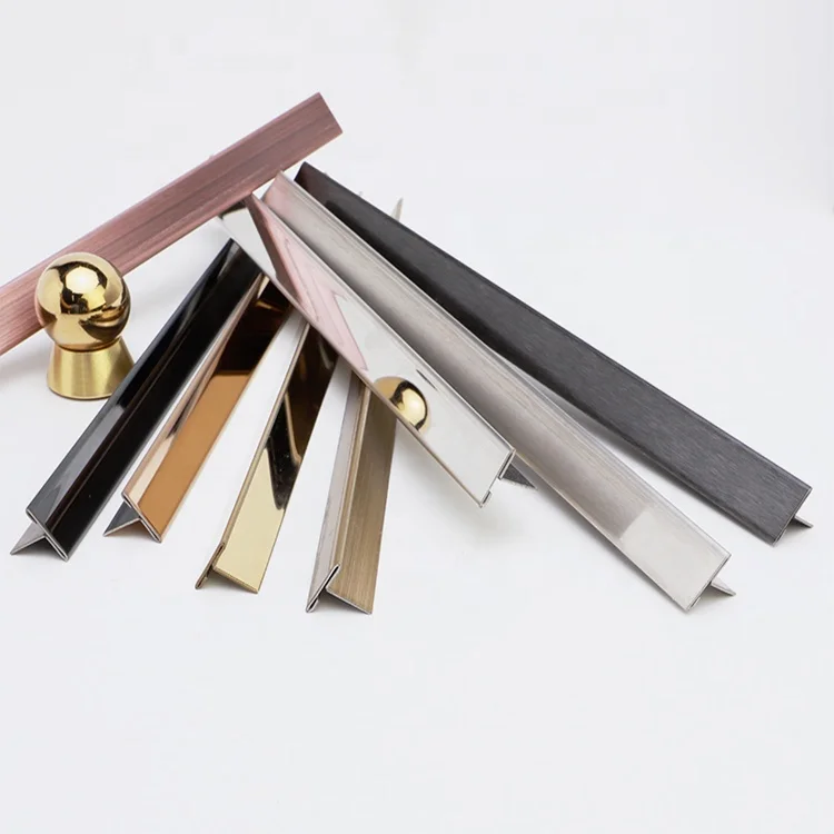 201 & 304 PVD T Profile Mirror Gold Metal Polished Decorative Stainless Steel T Shaped Tile Trim Strip for Wall Floor Furniture