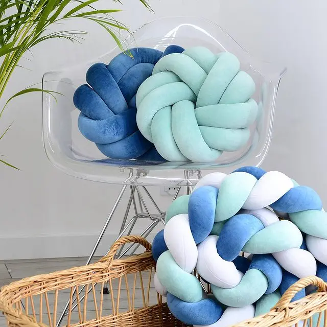 Snoozzz 2021 Knot crib protector bumper 6 4 2 braided baby bed bumper for crib