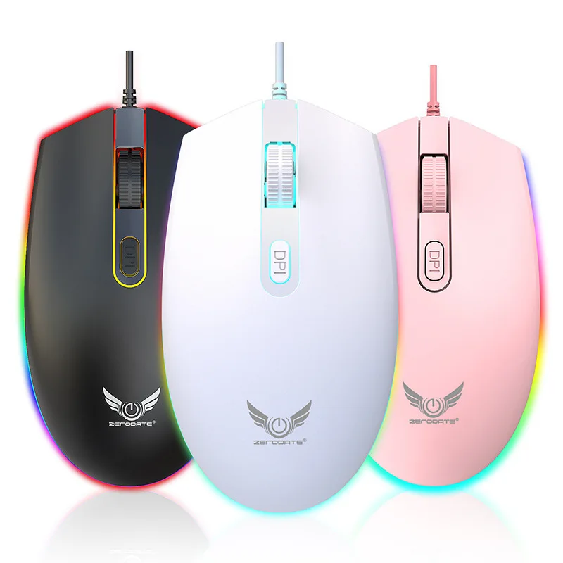 OEM Network red USB luminous wired mouse computer peripherals e-sports games dazzling color RGB running horse light mouse