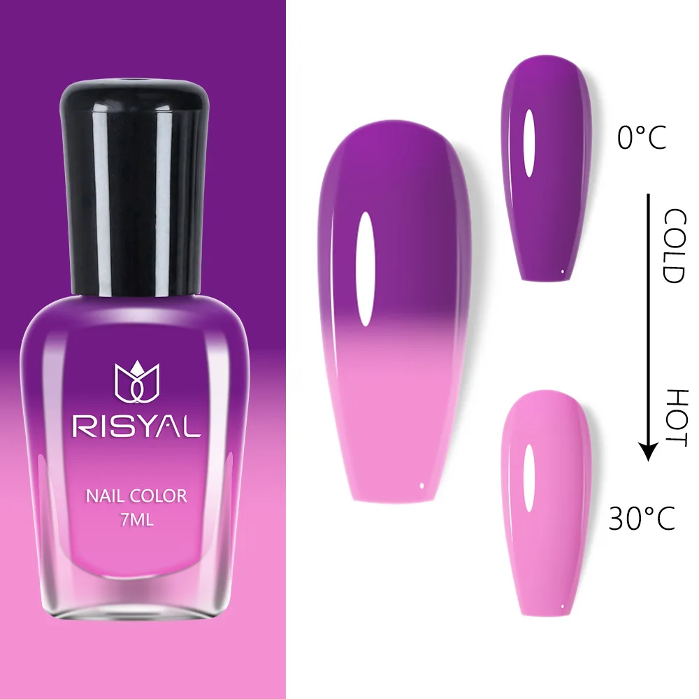 7ml Temperature Color Changing Nail Thermal Gel UV LED Polish OEM Custom Logo Gradient Thermal Shimmer Soak Off Gel Nail Polish