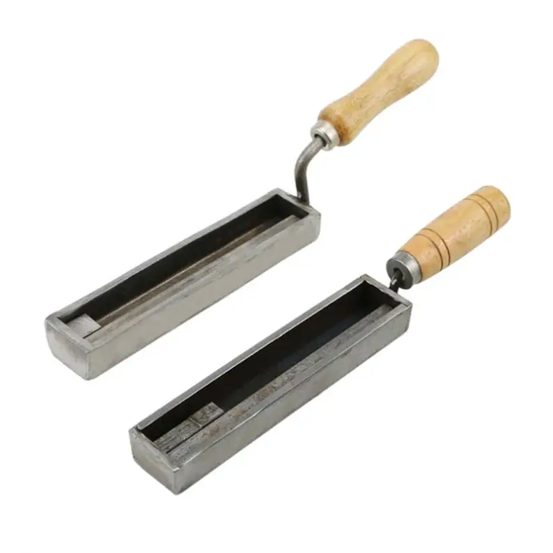 1Pc Bar Silver Gold Ingot Casting Mold with Wood Handle Reversible Jewellery Gold Silver Iron Wire Rectangle Casting Mold