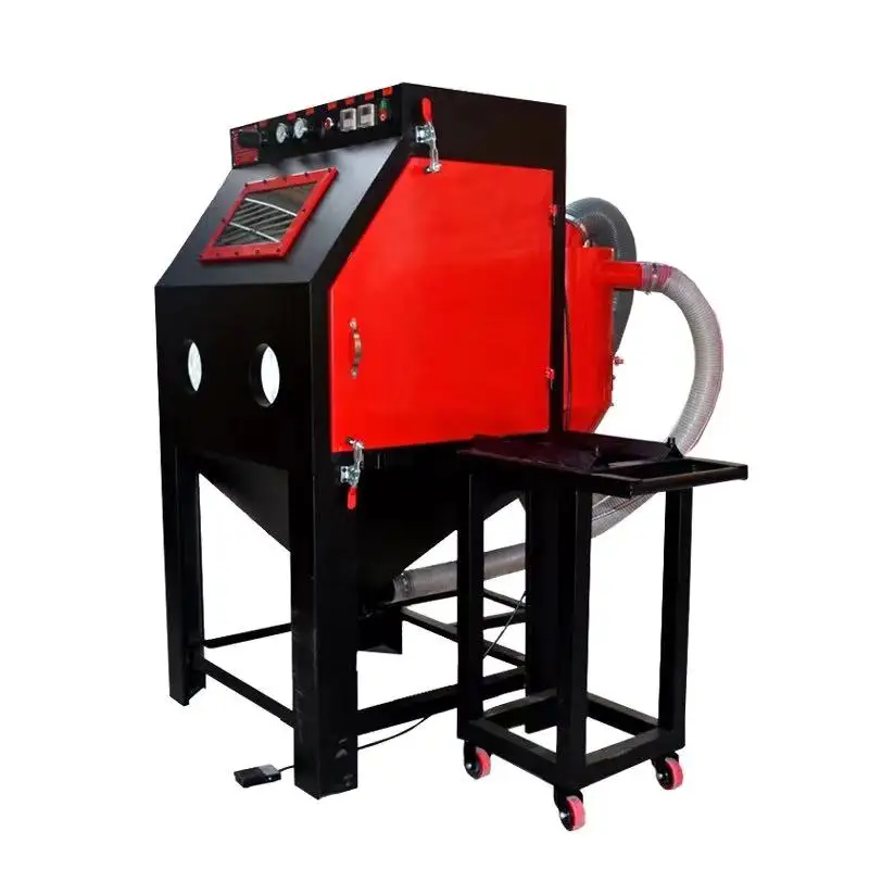 Manual Turntable Cabinet Sand Blasting Machine Rotate Table Dry Abrasive Blasting Sand Blaster