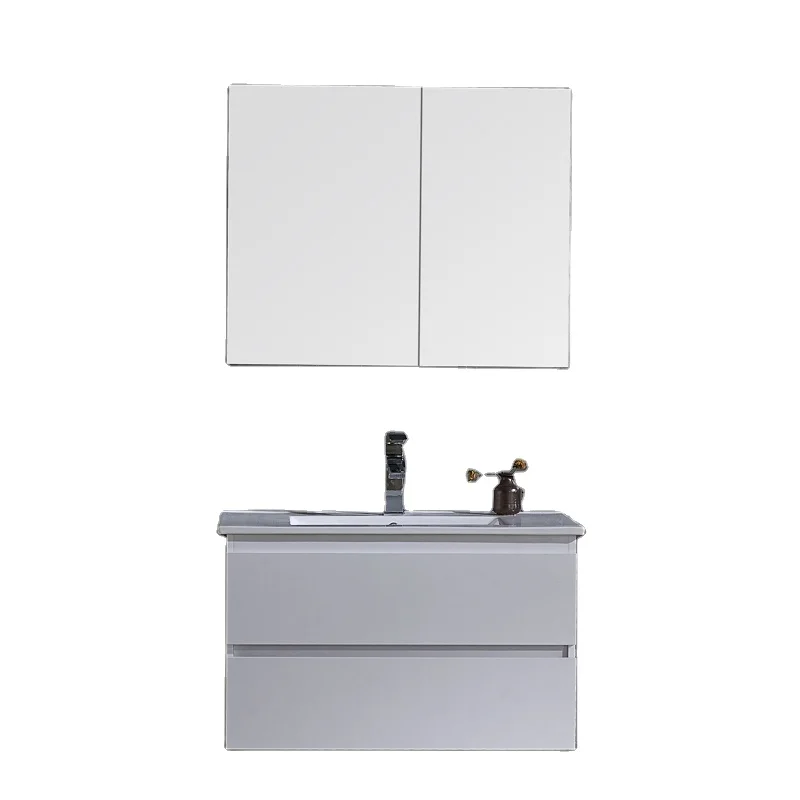 KD-BC010MFP-60 Best Selling Sanitary Ware Wooden Vanity Wall Mounted Small Size White Color Sink Bathroom Cabinet with Mirror
