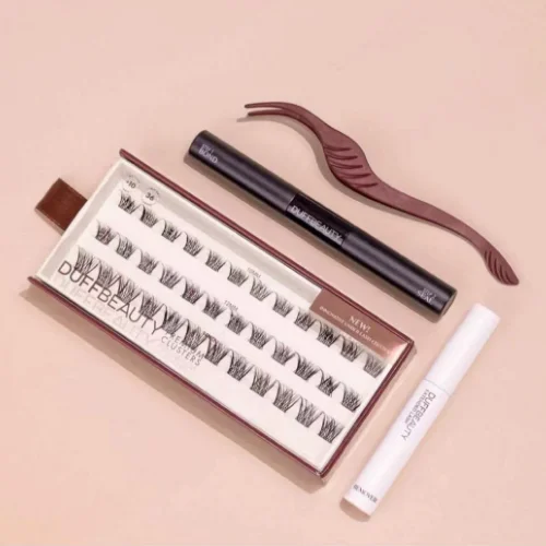 Wholesale private label Cluster Eyelashes extension Pre-cut Ribbon DIY Individual Segmented Lashes Extended Lash Starter Kit