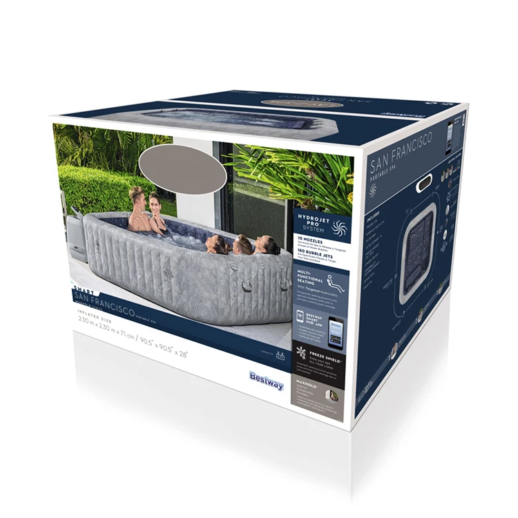 Bestway 60161 лидер продаж роскошные открытые гидромассажные ванны гидромассажная Ванна надувной бассейн и спа с управлением приложением на 5-7 человек