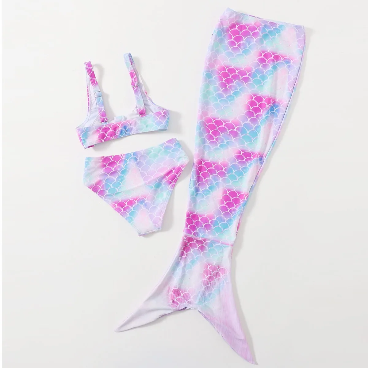 High quality 90-130 size In Stock Toddler Girls Kids Bikini Swimsuit Mermaid Tail Girls Swimwear