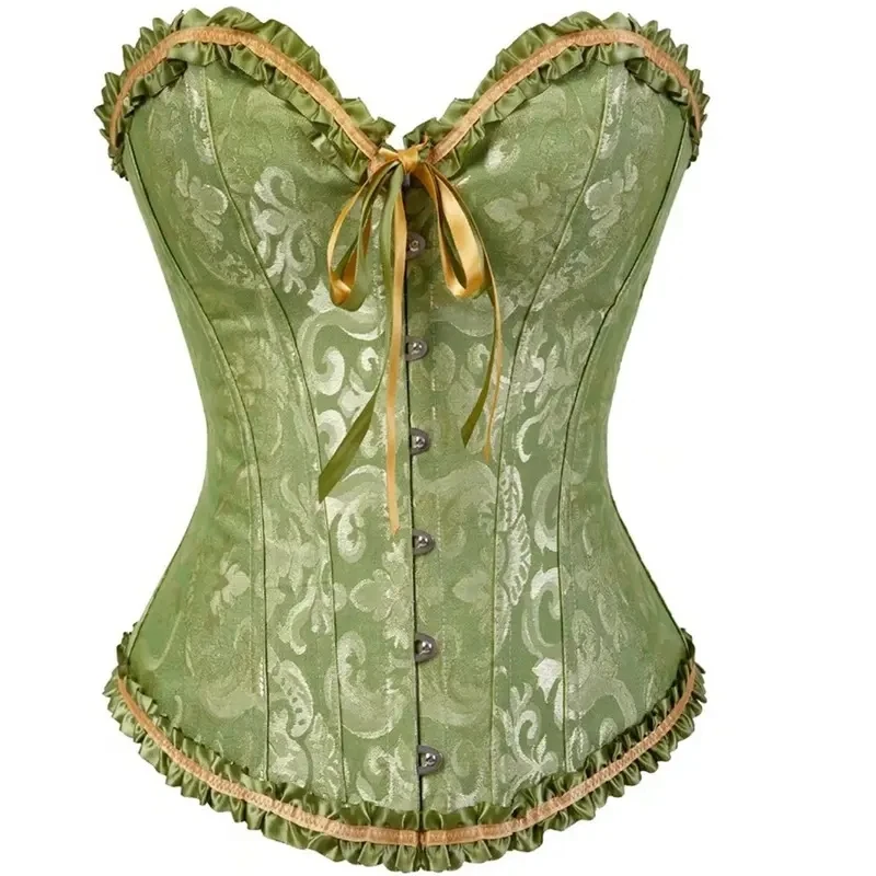 Womens Lace Up Gothic Corset Bustier Sexy Waist Trainer Bustier Overbust Corsets