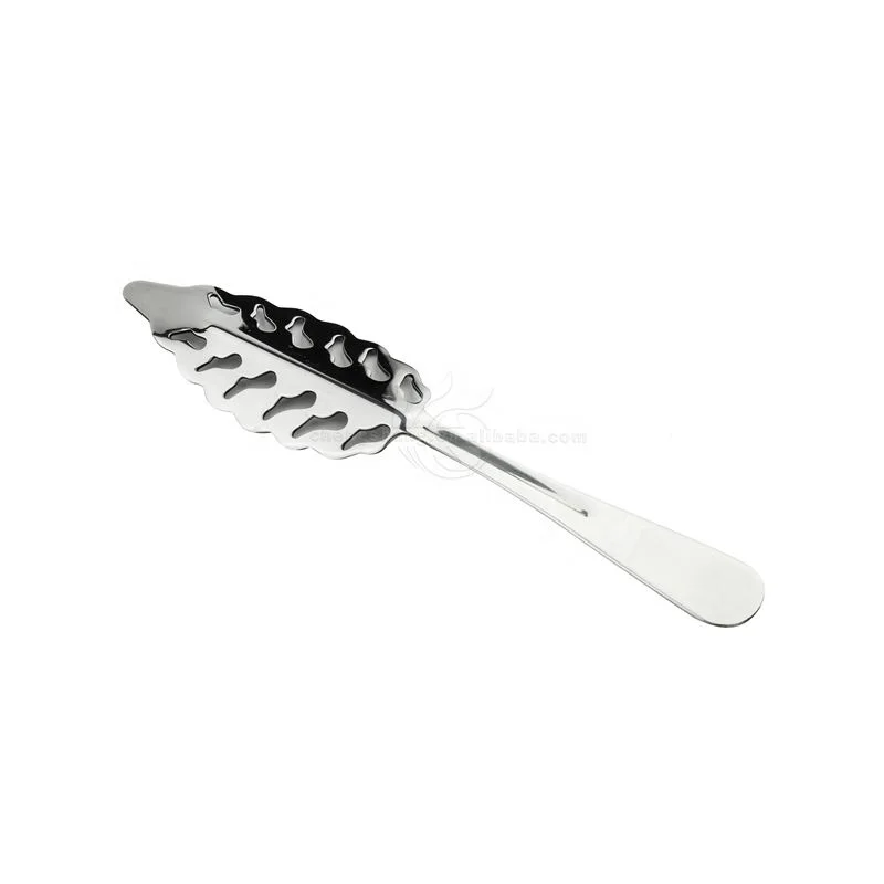 Leaves Shape Stainless Steel Sugar Absinth Spoon bar wormwood leaf spoon