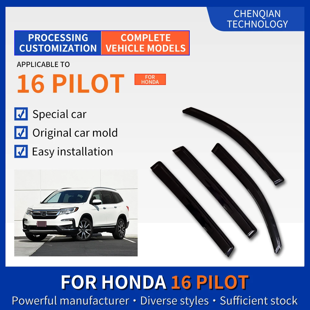 ABS Plastic Car Rain Guard Customizable PC/PS Car Deflectors Windows visor For Honda 16 Pilot
