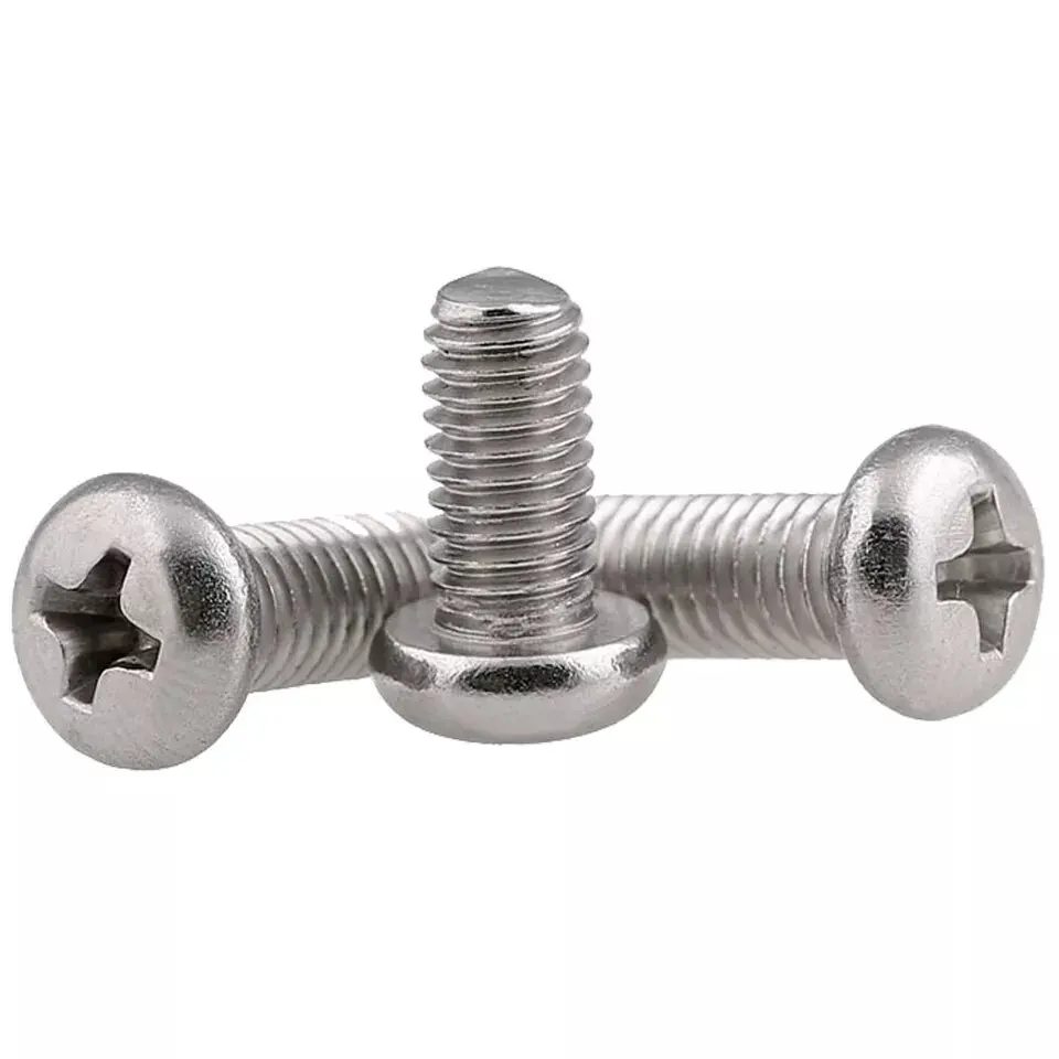 Factory Direct Sale High Quality DIN7985 Stainless Steel 304 Cross recessed raised pan head cheese head screws 1000pcs/bag