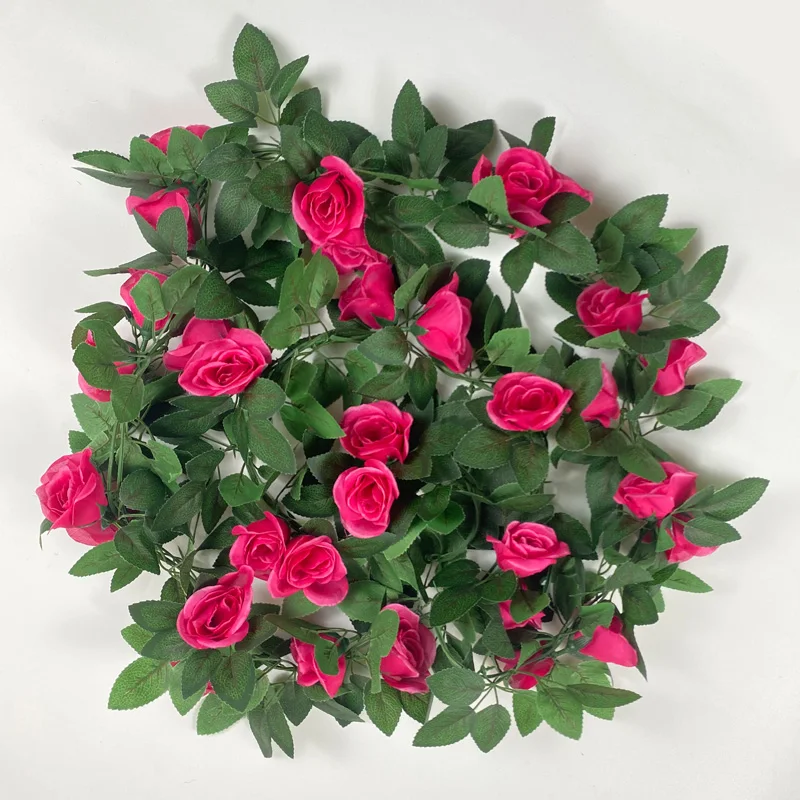 Flower Garland Rattan Rose Vine Artificial Flowers Hanging Rose Ivy Garland for Room Wall Decor