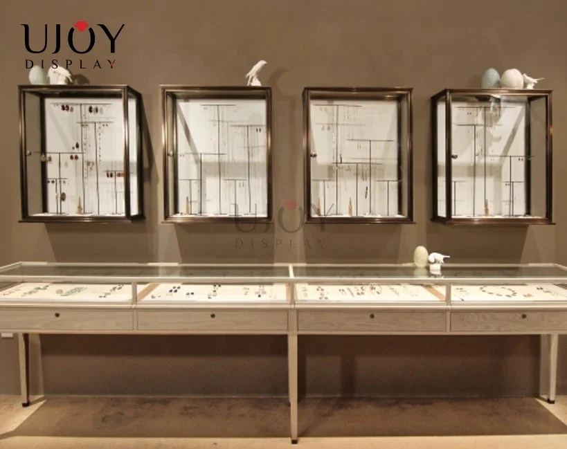 Ujoy custom glass hanging watch display cabinet