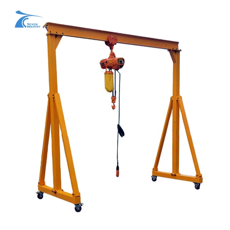 Manual 500kg 1 Ton 2t Mobile Small Gantry Crane Portable Gantry crane 1 ton Hoist