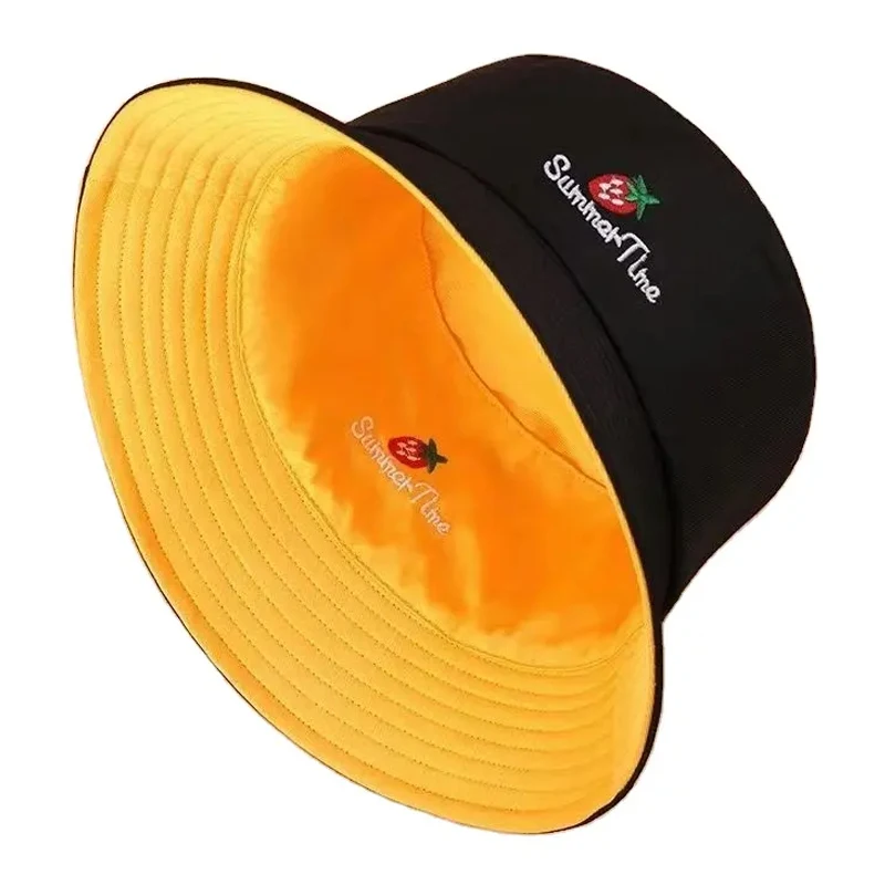 Best Selling Custom Embroidery Logo Double Sided Reversed Shade Outdoor Activity Simple Cotton Sports Bucket Hat