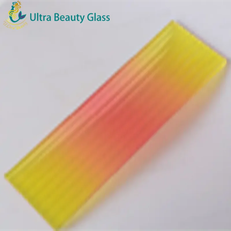 Hot Sale Low Iron Polished Edge Gradient Color Tempered Laminated Glass with PVB film