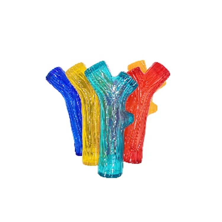 Sohpety 2022 High Quality Soft Molar Teeth TPR Tooth Cleaning Interactive Branch Shape Durable Chew Rubber Pet Dog Toys