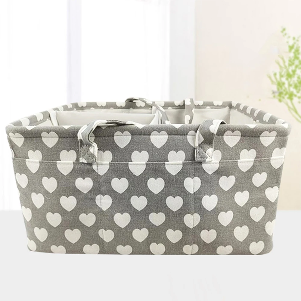 Gray Pentagram Cotton Canvas Diaper Storage Bag Large Capacity Portable Mommy Bag Diaper Basket