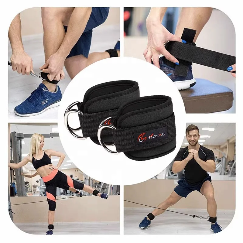 Adjustable Gym Leg Training Booty Workouts Neoprene SBR Ankle Strap for Cable Machine