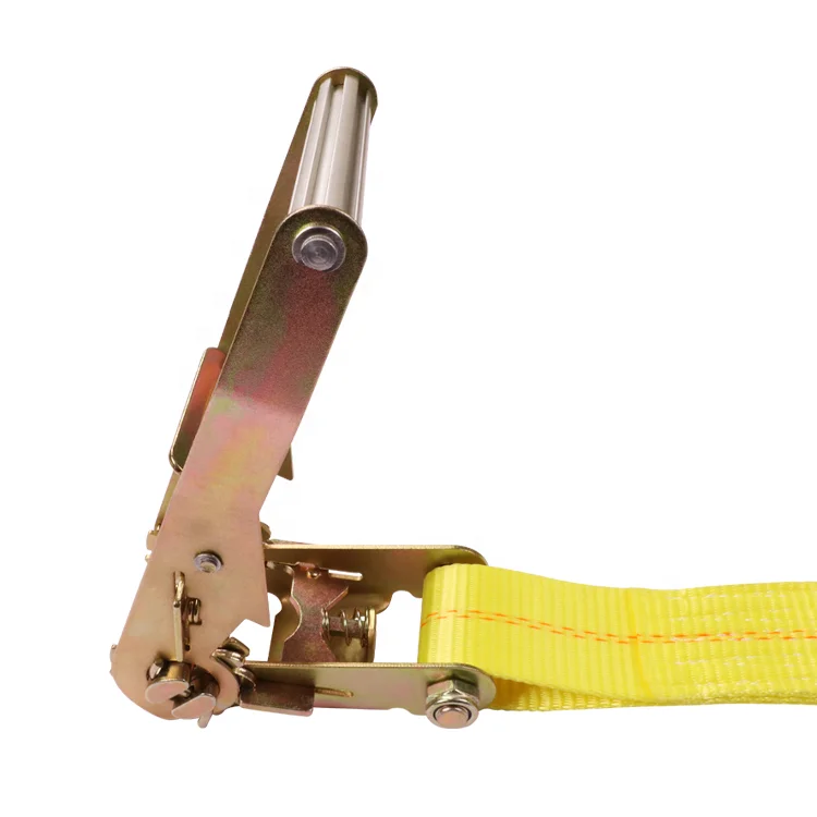2 Inch Aluminum Handle Ratchet Strap With Zinc Plated Flat Hooks