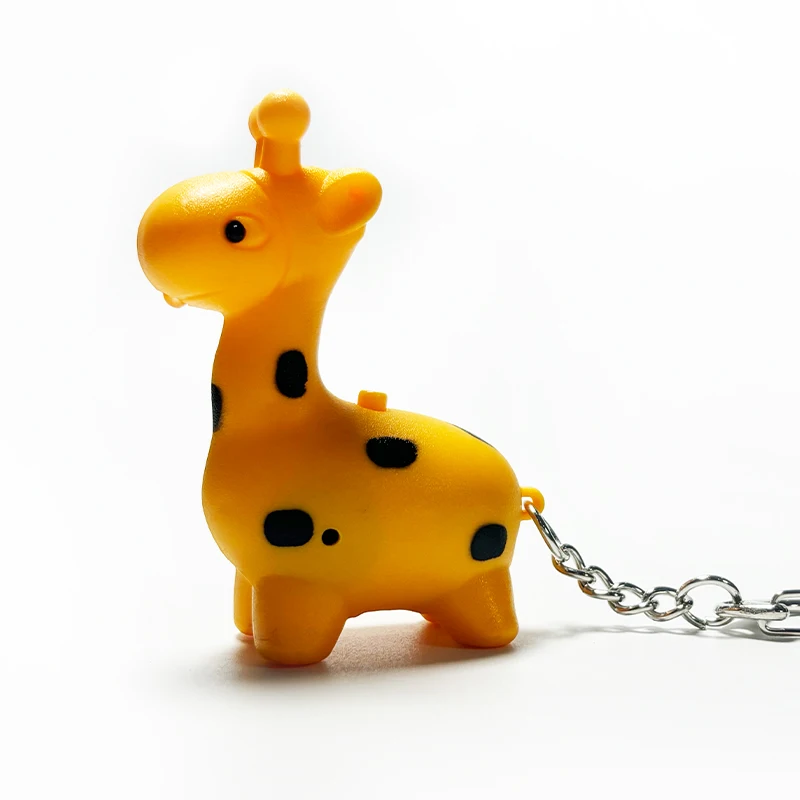 Cartoon Giraffe Led Keychain Light Keychain Cute Animal Toy Plastic Keychain