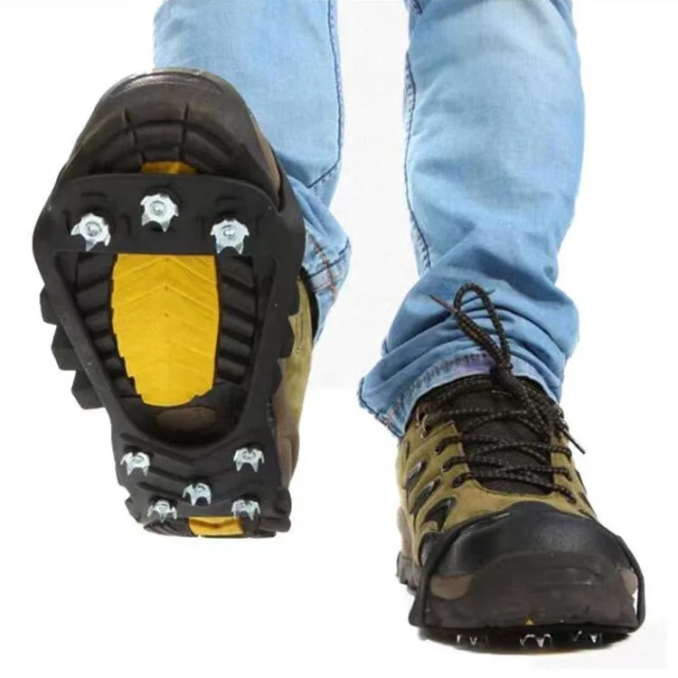 Walk Traction Cleats 360 Degree Grip Snow Ice Multi-terrain Surfaces Elastic Outer Band Easy Off Heel Ice Cleat Walking Running