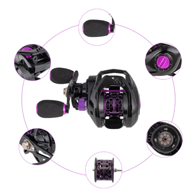 NAITE Z66 wholesale black purple baitcasting fishing reels