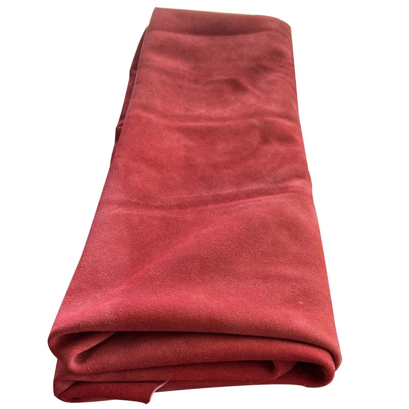 Red color cow hide leather for shoes upper furniture