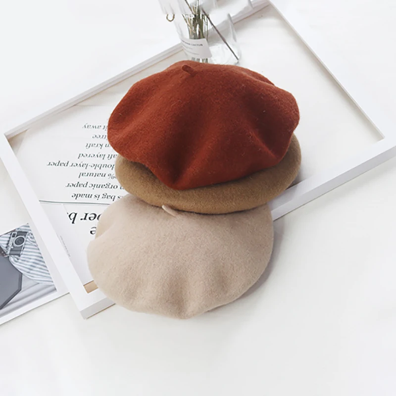 Wholesale Brown Black Wool hat Custom Embroidered Knitted Femme Wool Embroidery Hat For Woman Men