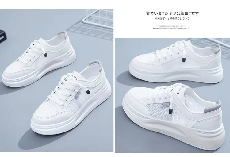 2021 white shoes female summer breathable students all-match net shoes comfortable flat casual sports mesh sneakers