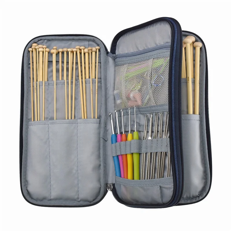 Crochet Hook Set and Knitting Needles Set With Knitting Accessories Stitch Markers Cable Needle