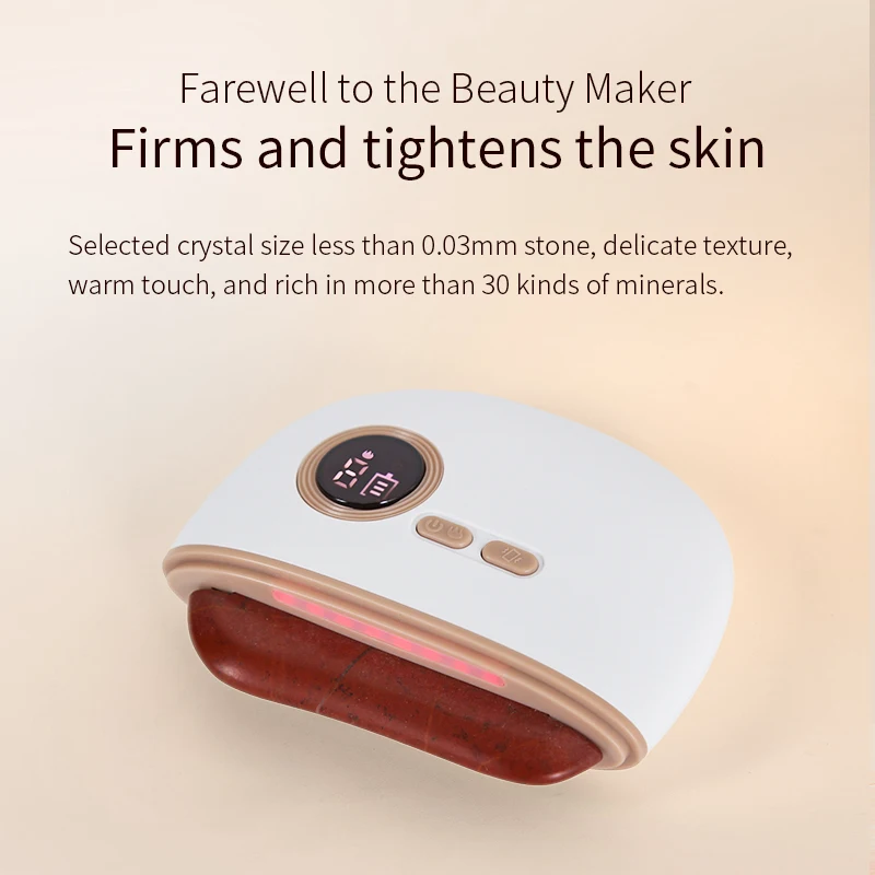 Factory Wholesale Electric Gua Sha Massager Hot Vibration Stone Face Lifting Massage Roller With Guasha Board