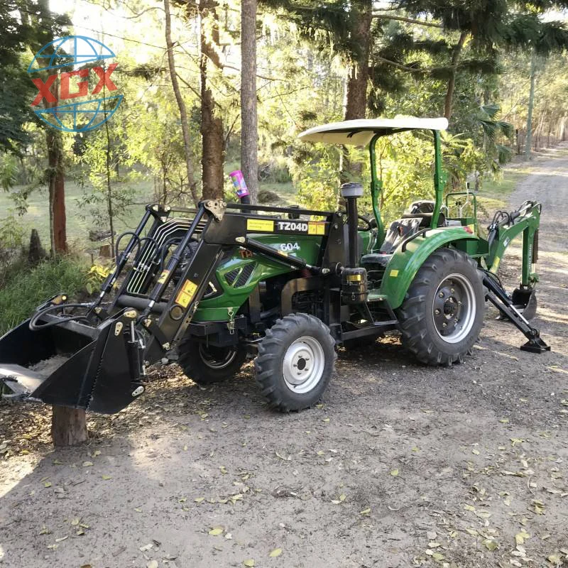 Hot sale 60hp 70hp 4wd farm garden tractor for agriculture with front loader and excavator