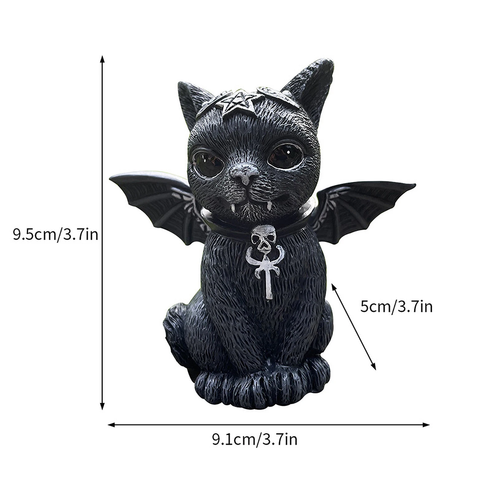 Fengzhi Factory Three demon cats Halloween Shrine Guardian Magic Cat Creative resin ornament Black Cat resin crafts