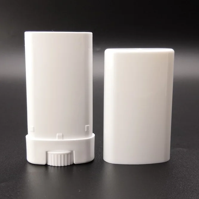 15g White Oval PP Plastic Empty Transparent Deodorant Stick Container Packaging