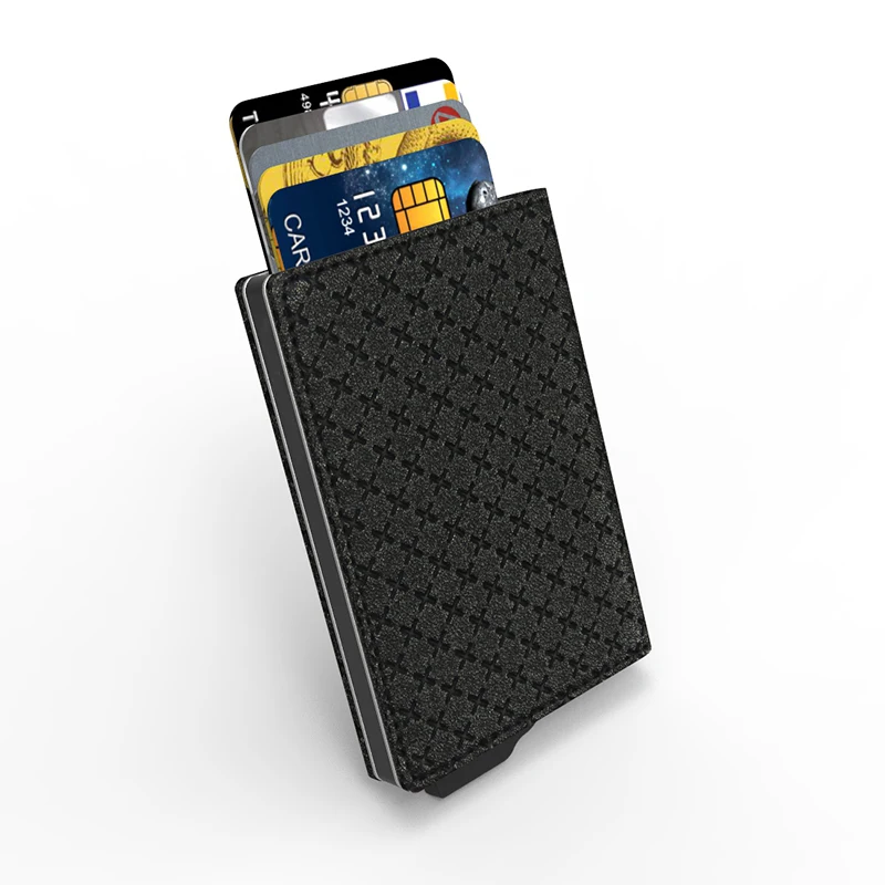 Td-Lt71 Factory directly front pocket wallets thin card holder slim aluminum leather wallet