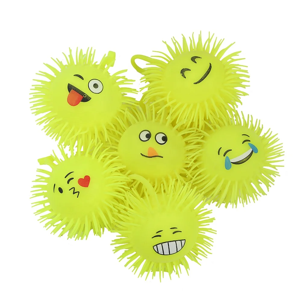 KEHUI Toy Balls Sensory Best Selling Bouncing Toy Colorful Sticky Toy 50g Smiley Ball Puffer Ball For Kids
