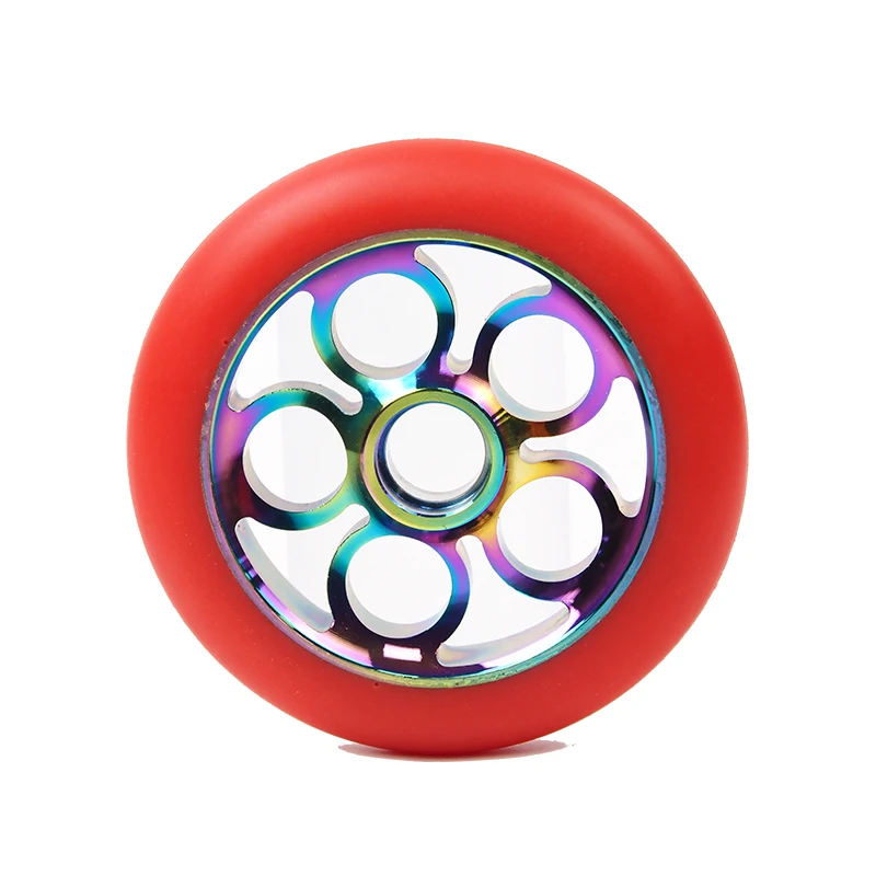 Factory Sale OEM Aluminium Core High Rebound Pro Scooter Wheel 100mm 110mm 120mm 125mm Wheel Roller Ski Wheel