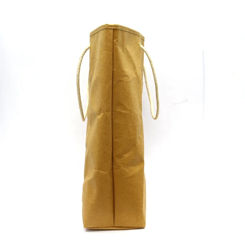 Brown Washable Kraft Paper Bag Gift Bag Handbag Custom Logo Printed Promotion Craft Tote Bag