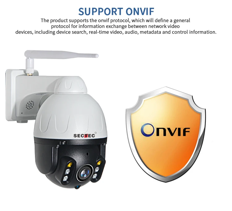 SECTEC HD 4MP Auto Tracking AI Cloud Camera CCTV Wireless IP Smart Camera Outdoor Waterproof PTZ  Camera