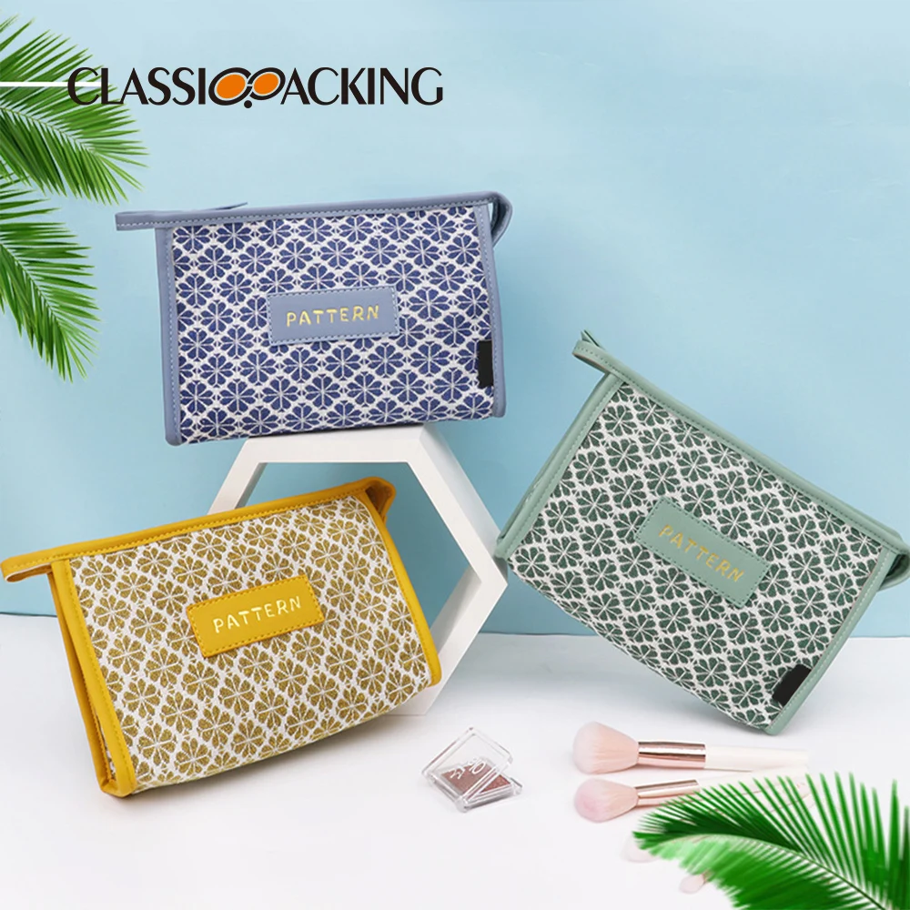 Promotional Gift Cosmetic Bag with Zipper Wholesale Natural Cotton Fabric Make Up Pouch