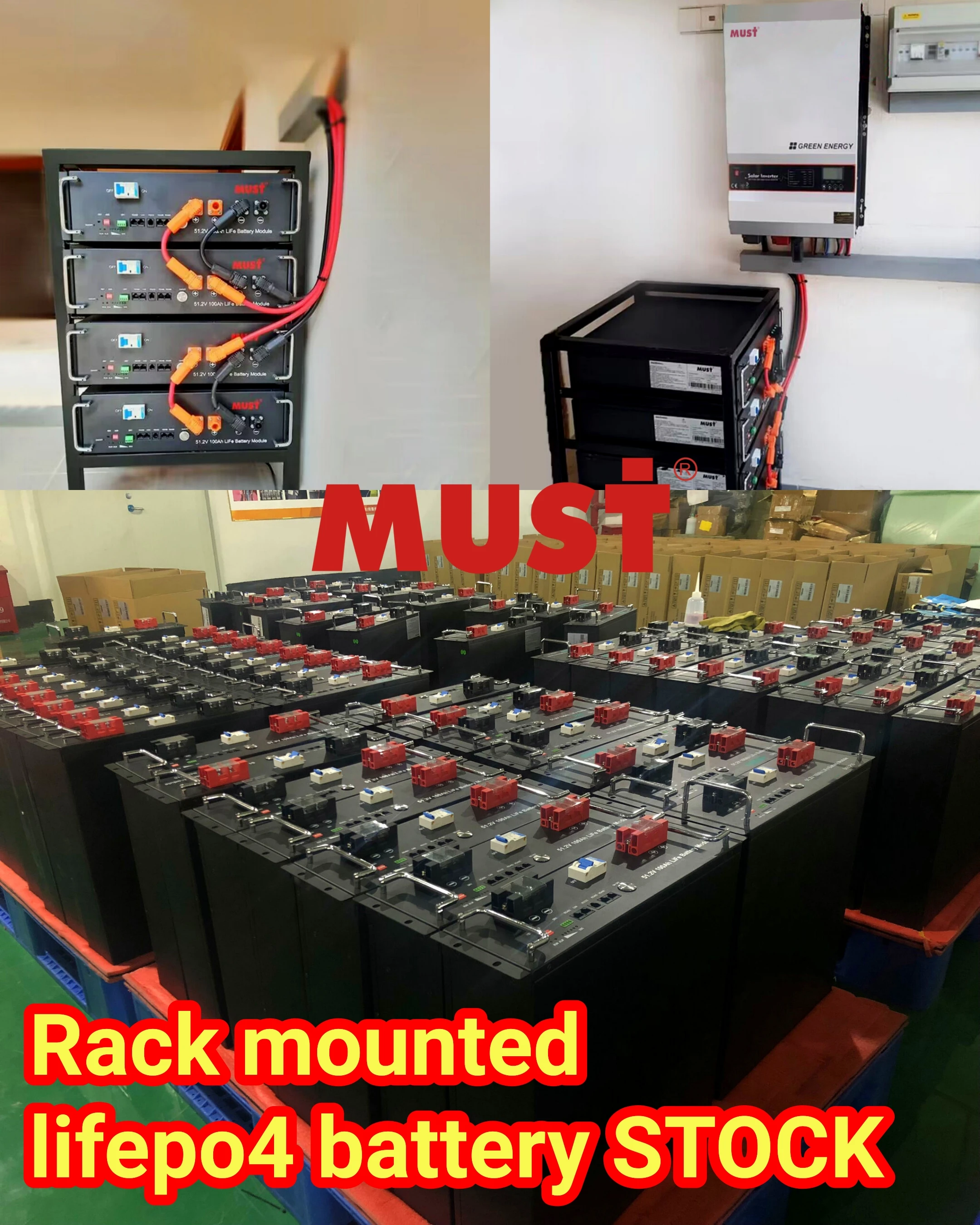 MUST South Africa 20kw germany 15kwh 48v server rack power station US 5kwh 24v 100ah 51.2v 200ah lifepo4 batteries 12v with bms