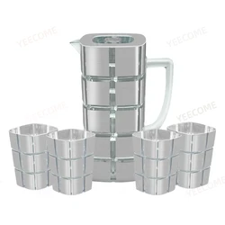 Factory Wholesale Yeecome Brand Square Water Jug Set  2.6 Liter acrylic pitcher  0.68 Gallon Water Jug