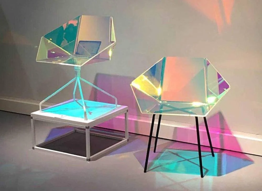 PVC Transparent Dichroic Holographic Lamination Film Roll For Bags Clothes Acrylic And Art Design