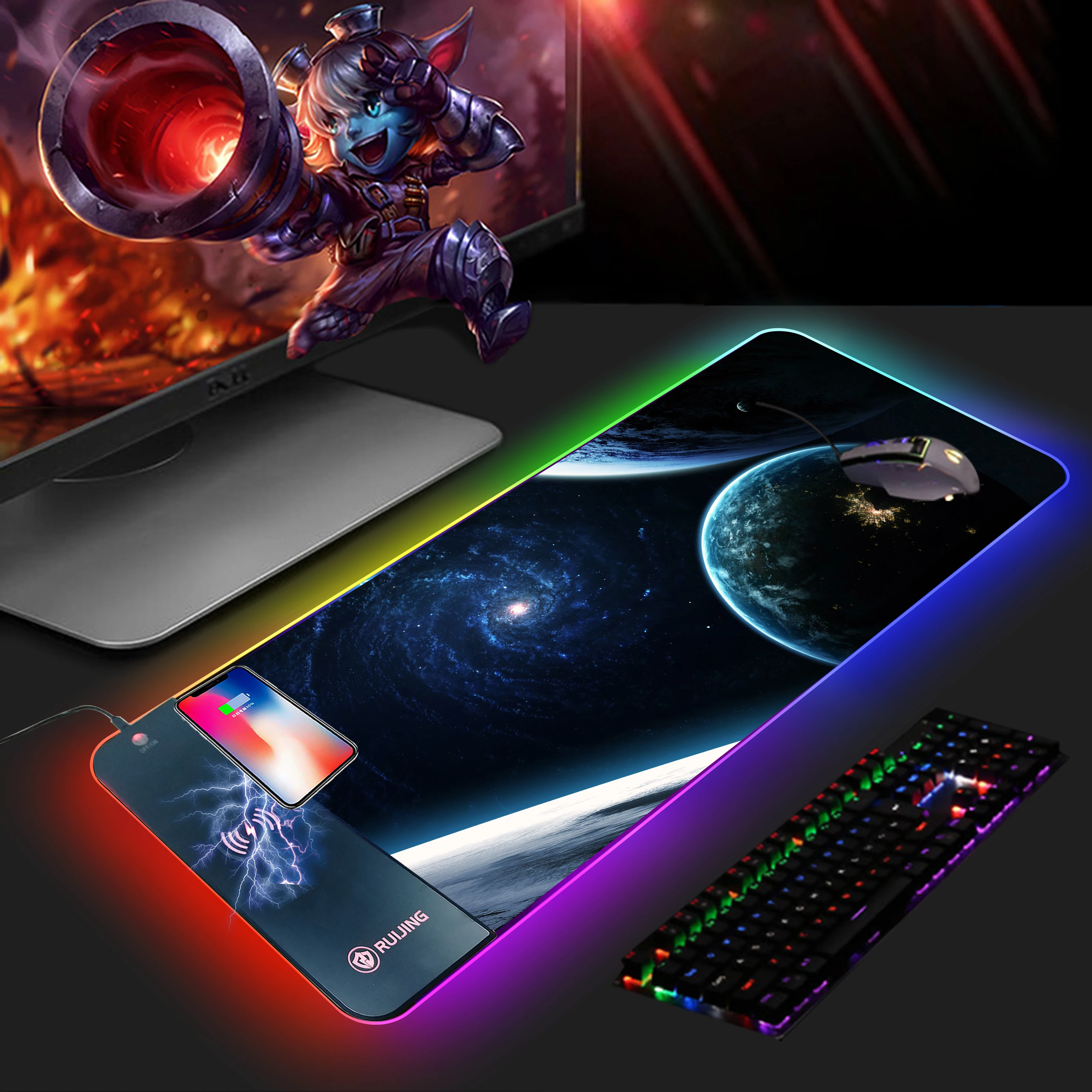 custom  LOGO 15W fast wireless mouse pad charger