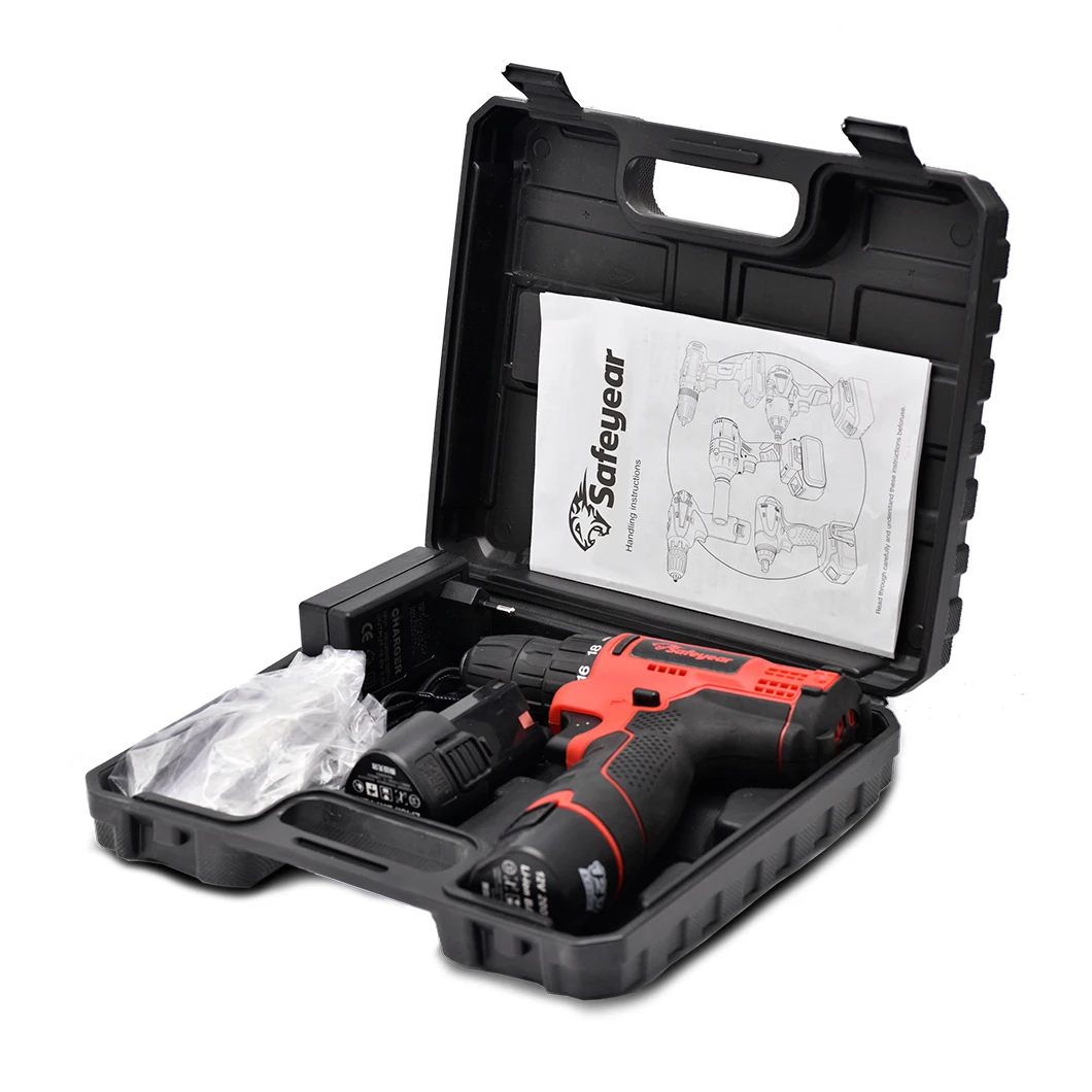  SAFETYEAR 12V Max Cordless Drill Machine 41 PCS Combo Kit Lithium-Ion Battery Tool Set Mini Hand Driver Electric